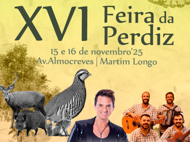 Martim Longo recebe a XVI Feira da Perdiz nos dias 15 e 16 de novembro