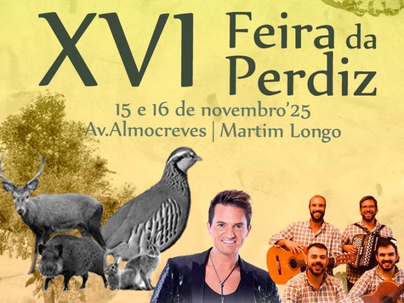Martim Longo recebe a XVI Feira da Perdiz nos dias 15 e 16 de novembro